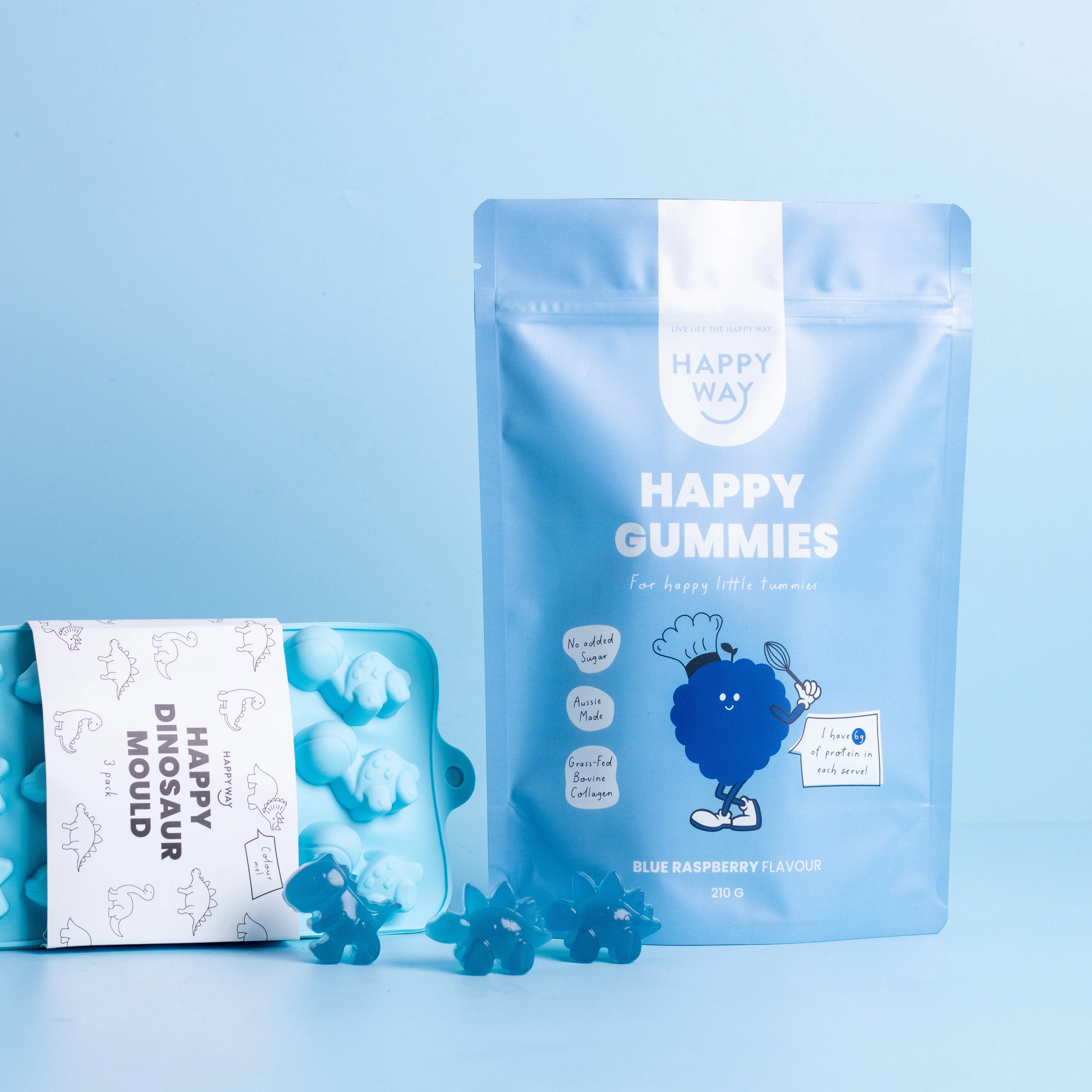 Blue Raspberry Flavour Happy Gummies Mix 210g - Image 5