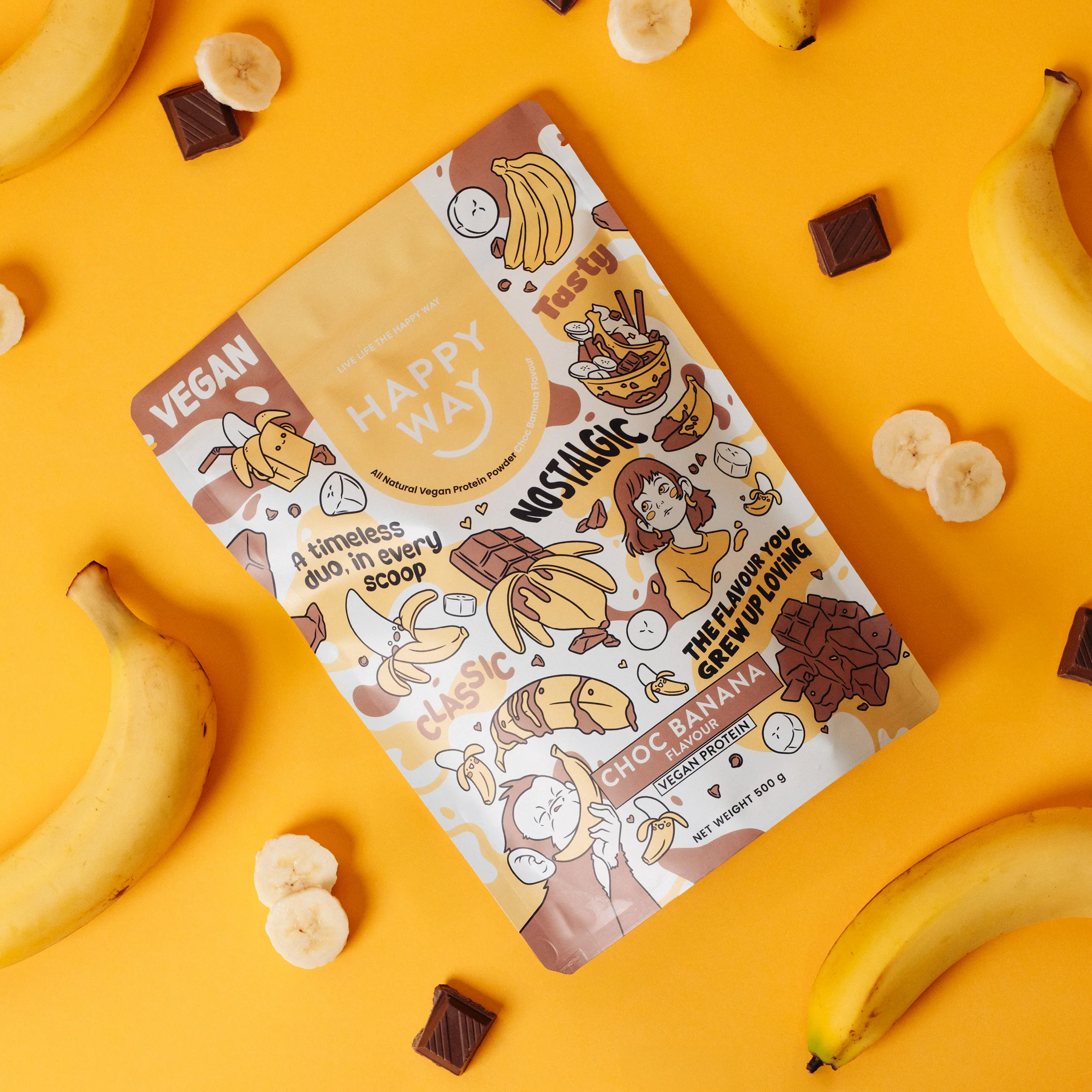 Choc Banana Vegan Protein Powder 500g - Image 4