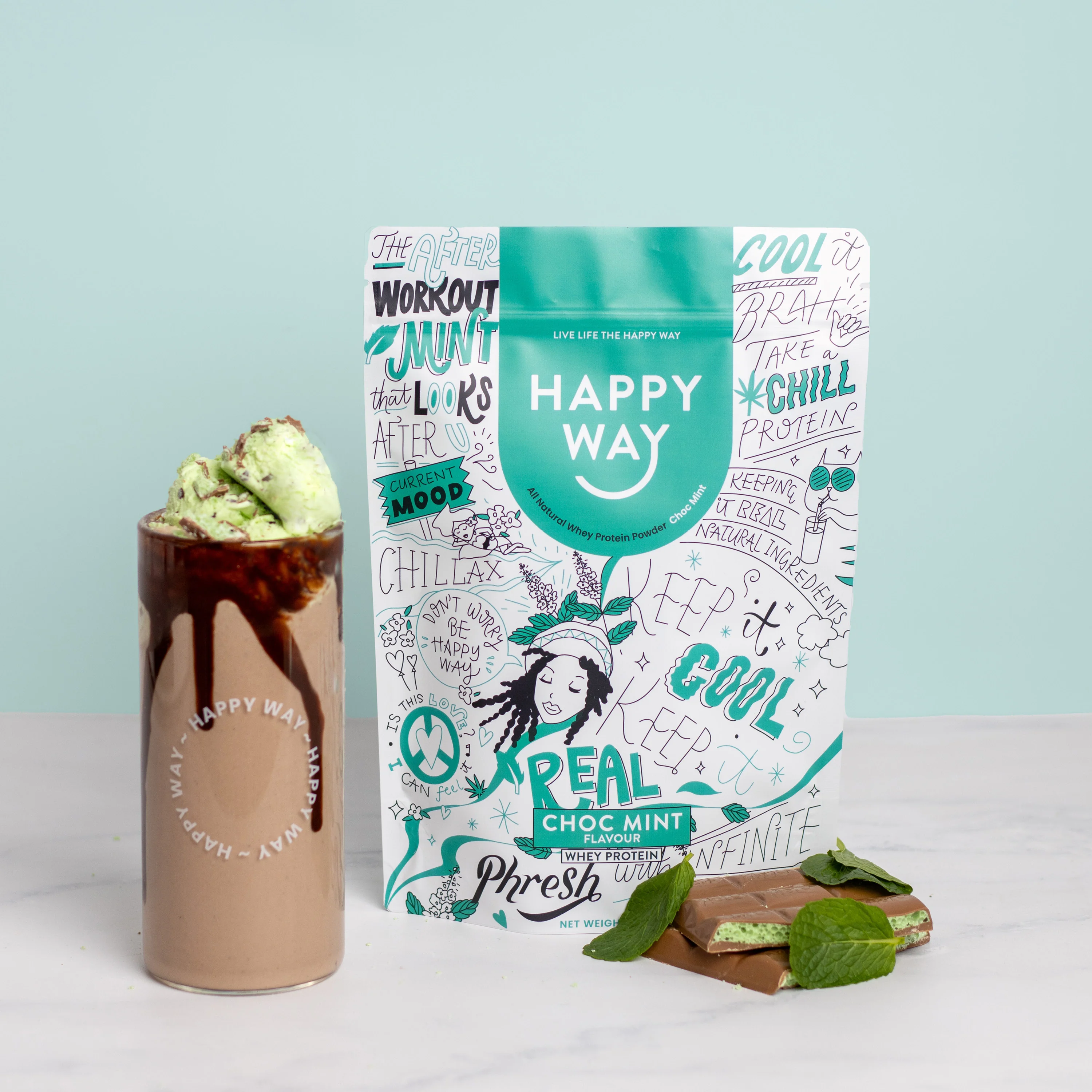 Choc Mint Whey Protein Powder 500g - Image 3