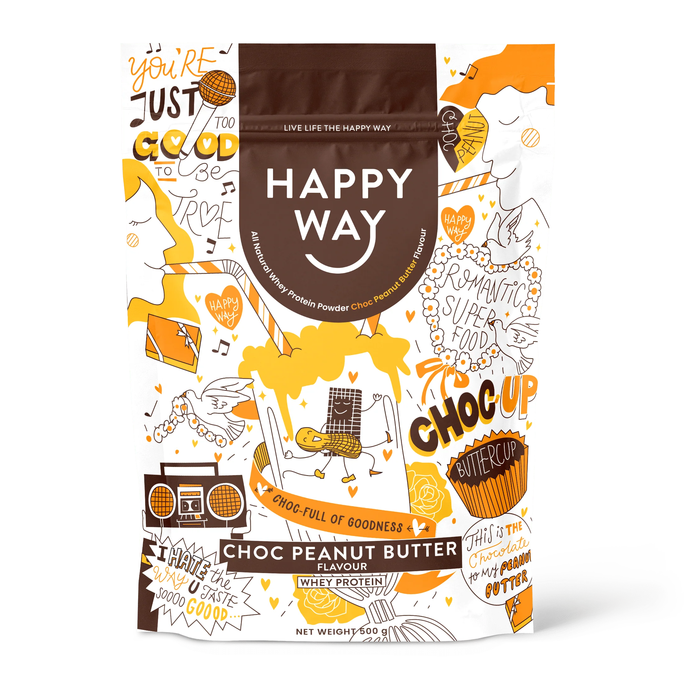 Choc Peanut Butter Whey Protein Powder 500g