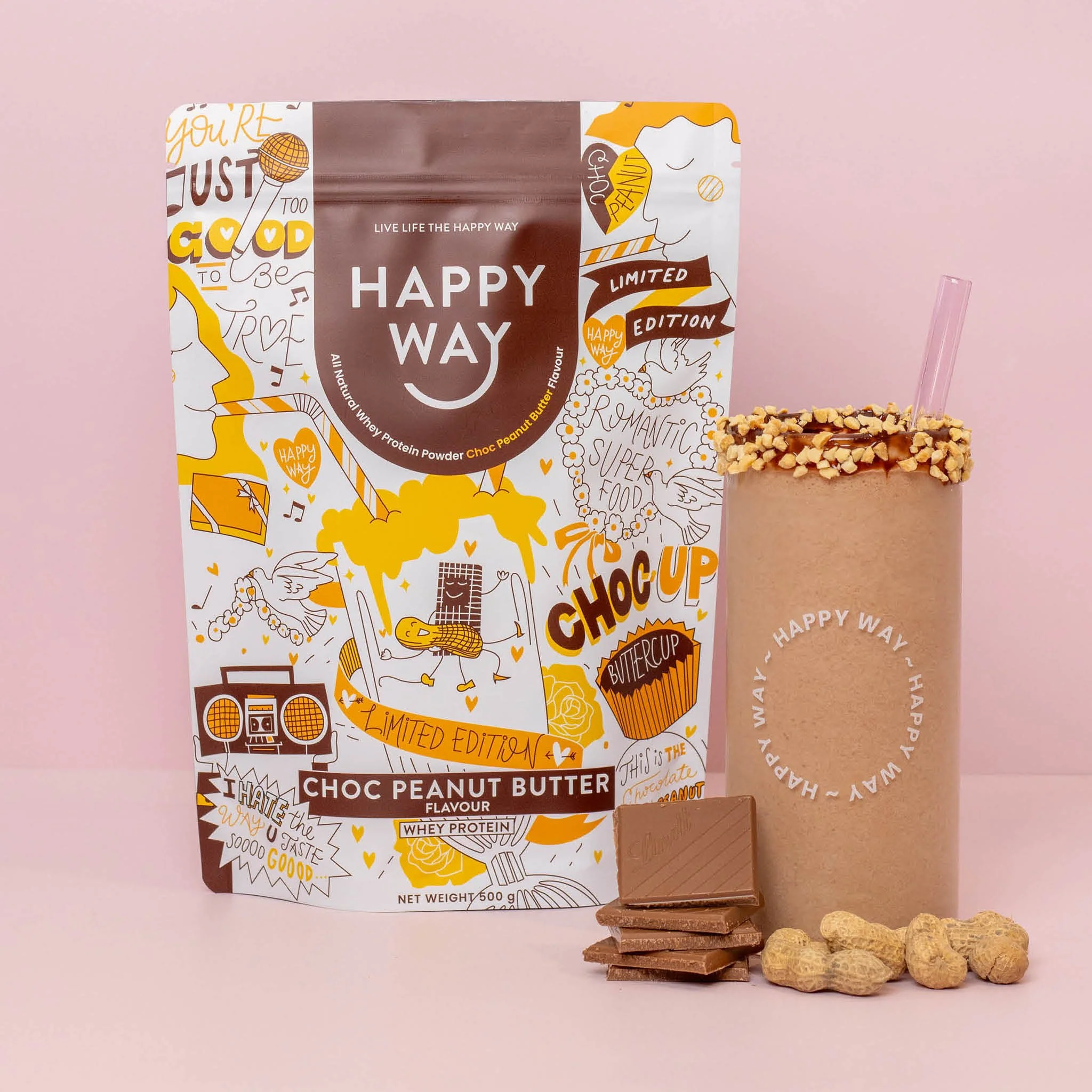 Choc Peanut Butter Whey Protein Powder 500g - Image 4
