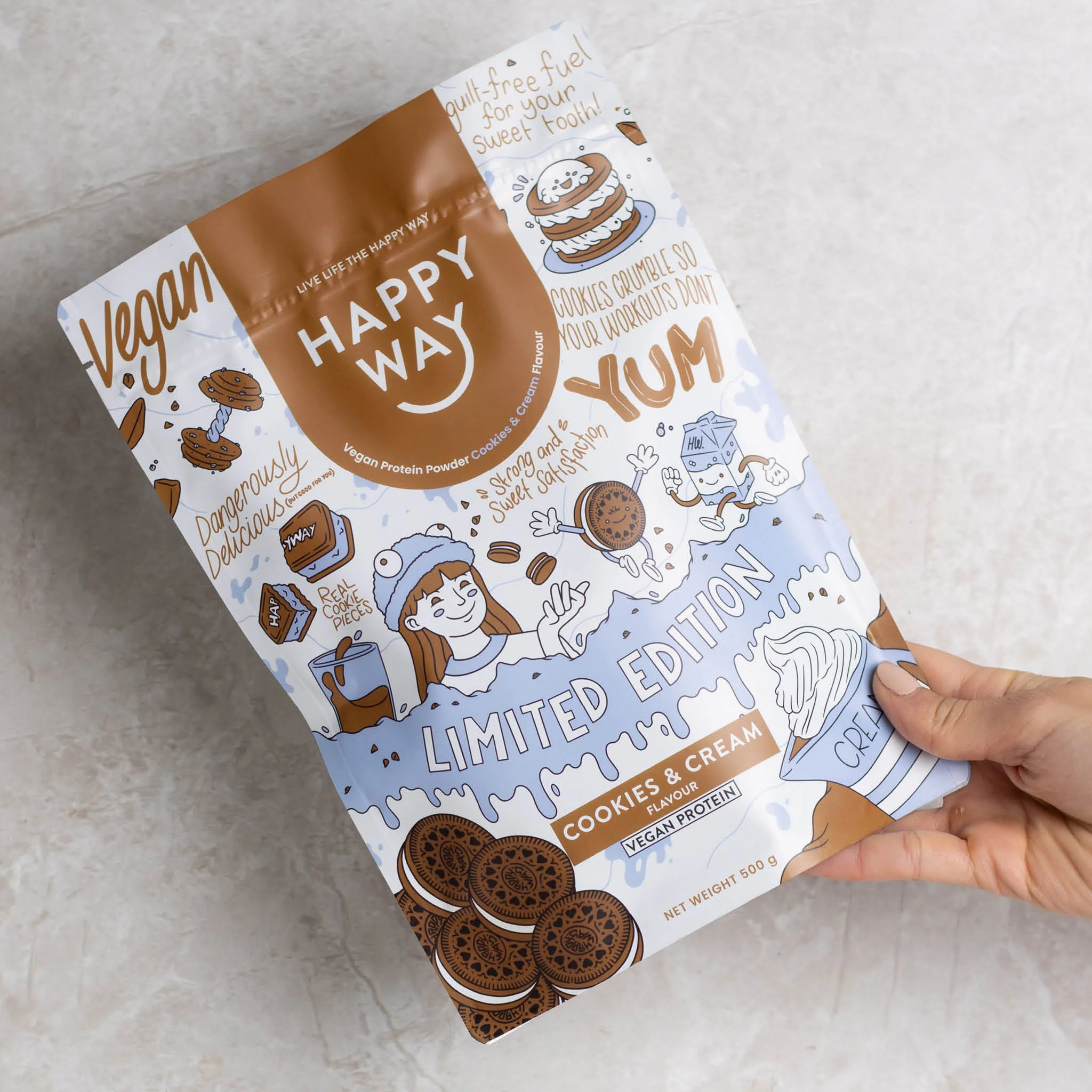Cookies & Cream Vegan Protein Powder 500g - Image 3