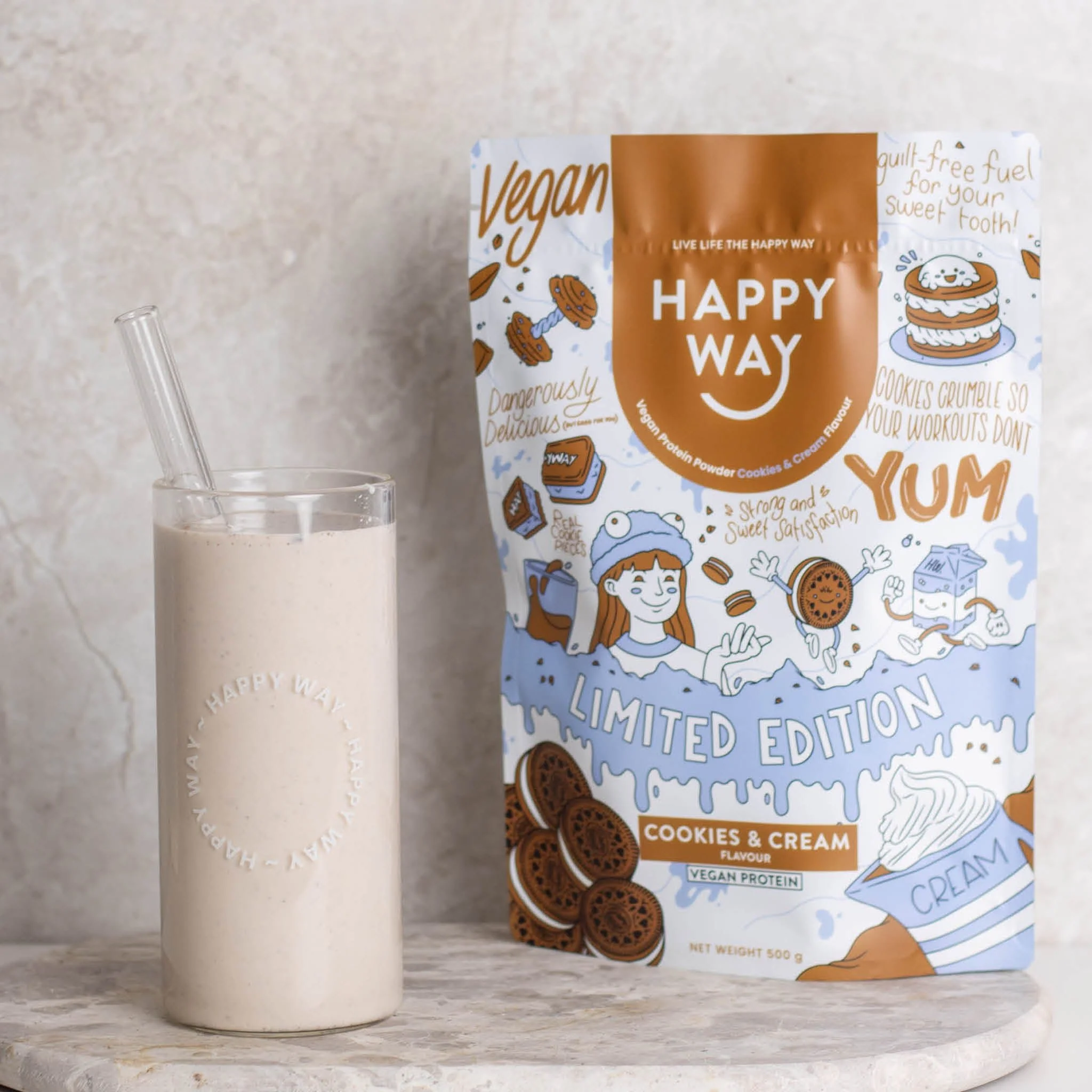 Cookies & Cream Vegan Protein Powder 500g - Image 4