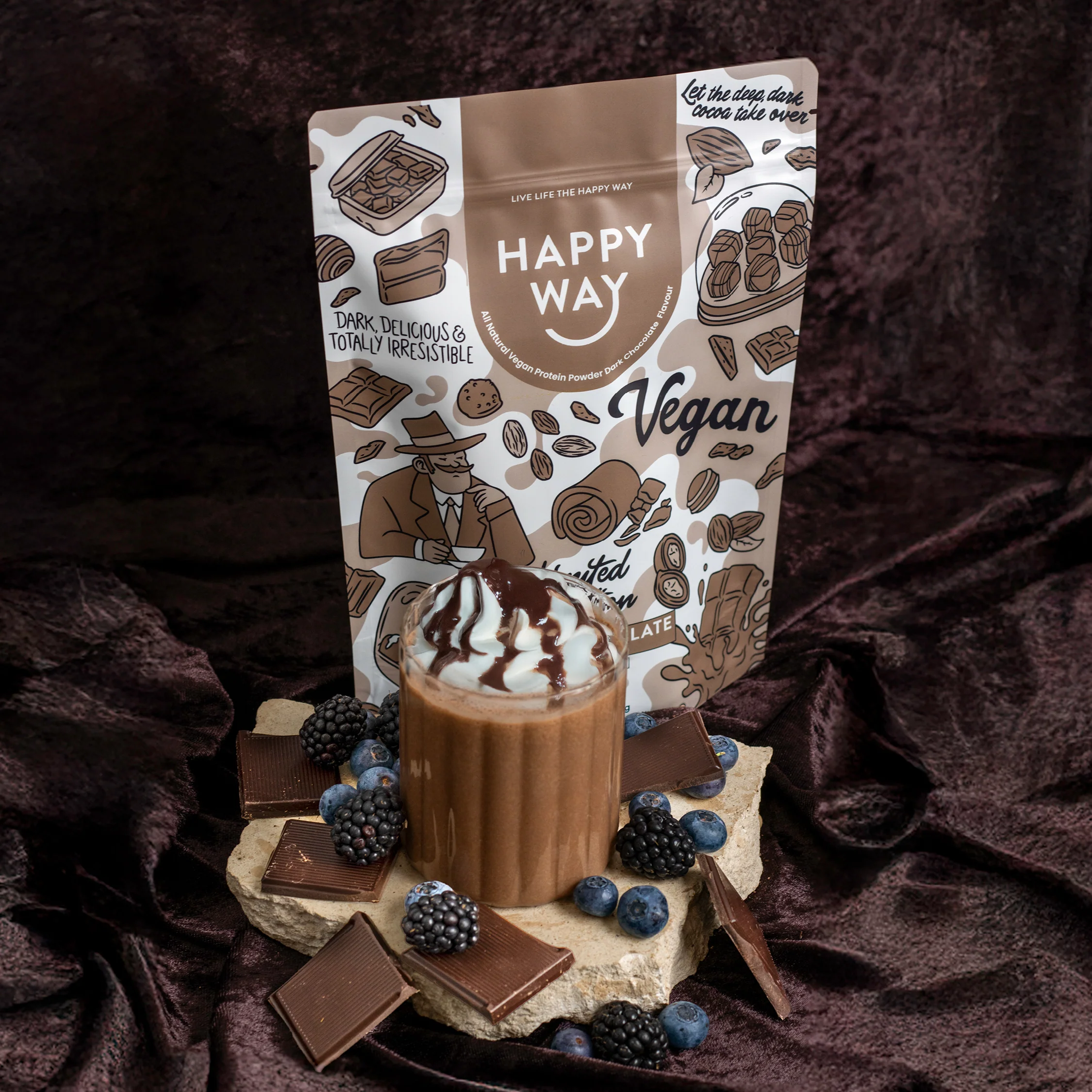 Dark Chocolate Vegan Protein Powder 500g - Image 3