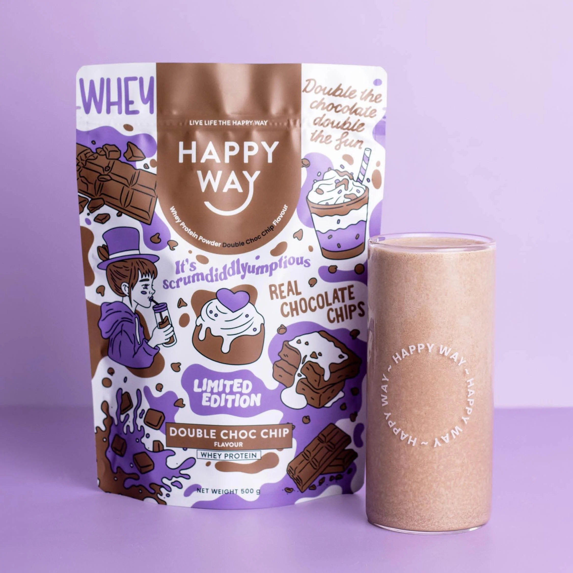 Double Choc Chip Whey Protein Powder 500g - Image 4