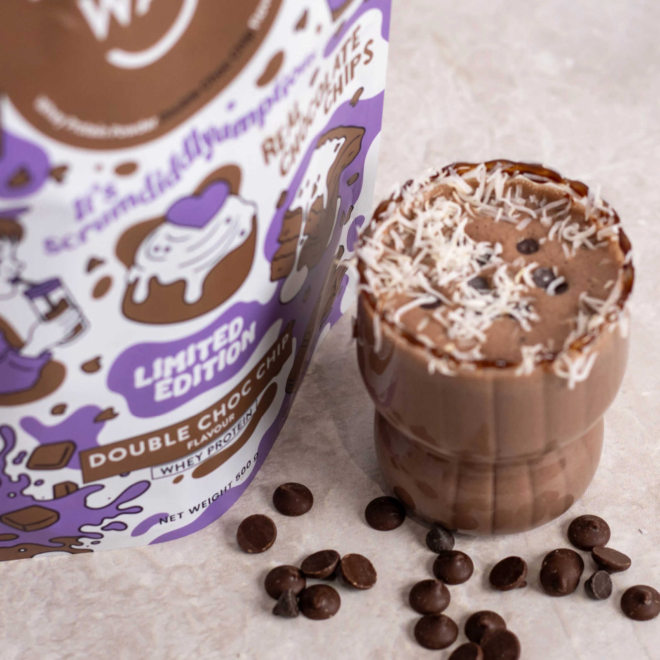 Double Choc Chip Whey Protein Powder 500g - Image 5