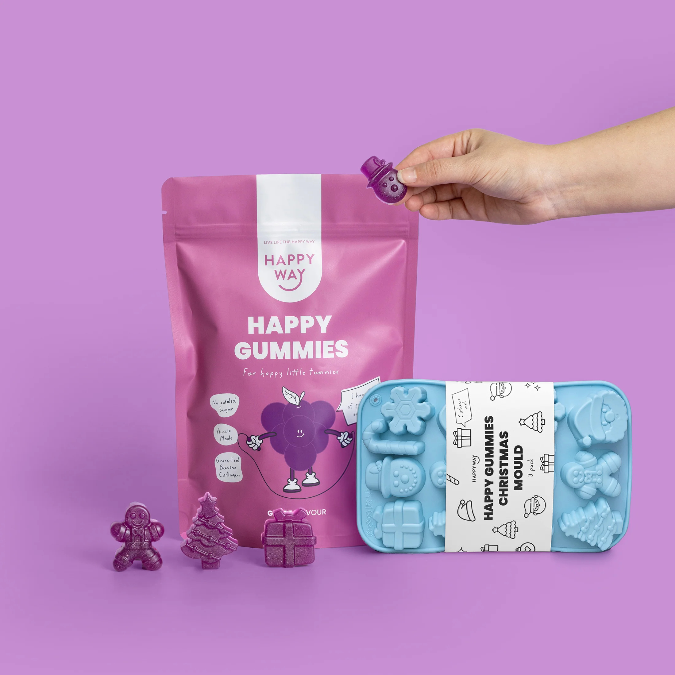 Happy Gummies Christmas Mould - 3 pack - Image 3