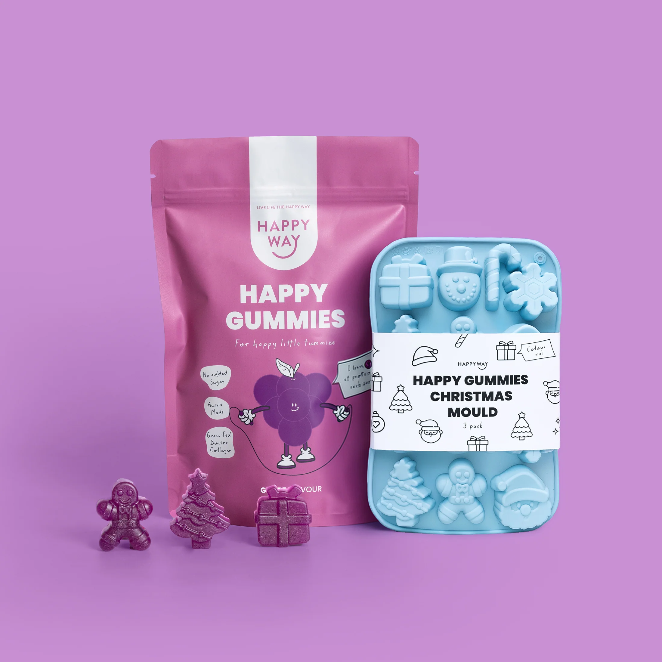 Happy Gummies Christmas Mould - 3 pack - Image 4