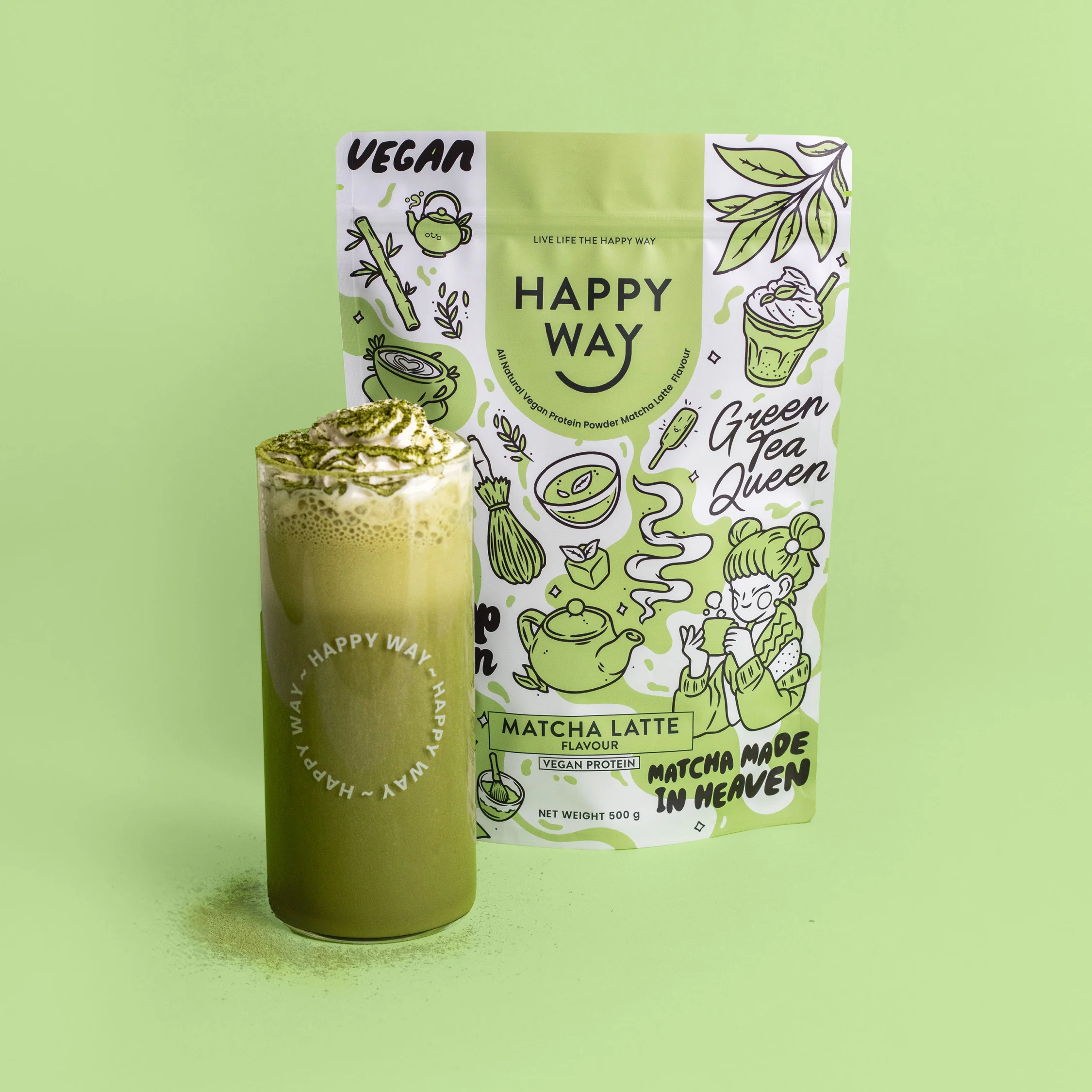 Matcha Latte Vegan Protein Powder 500g - Image 3