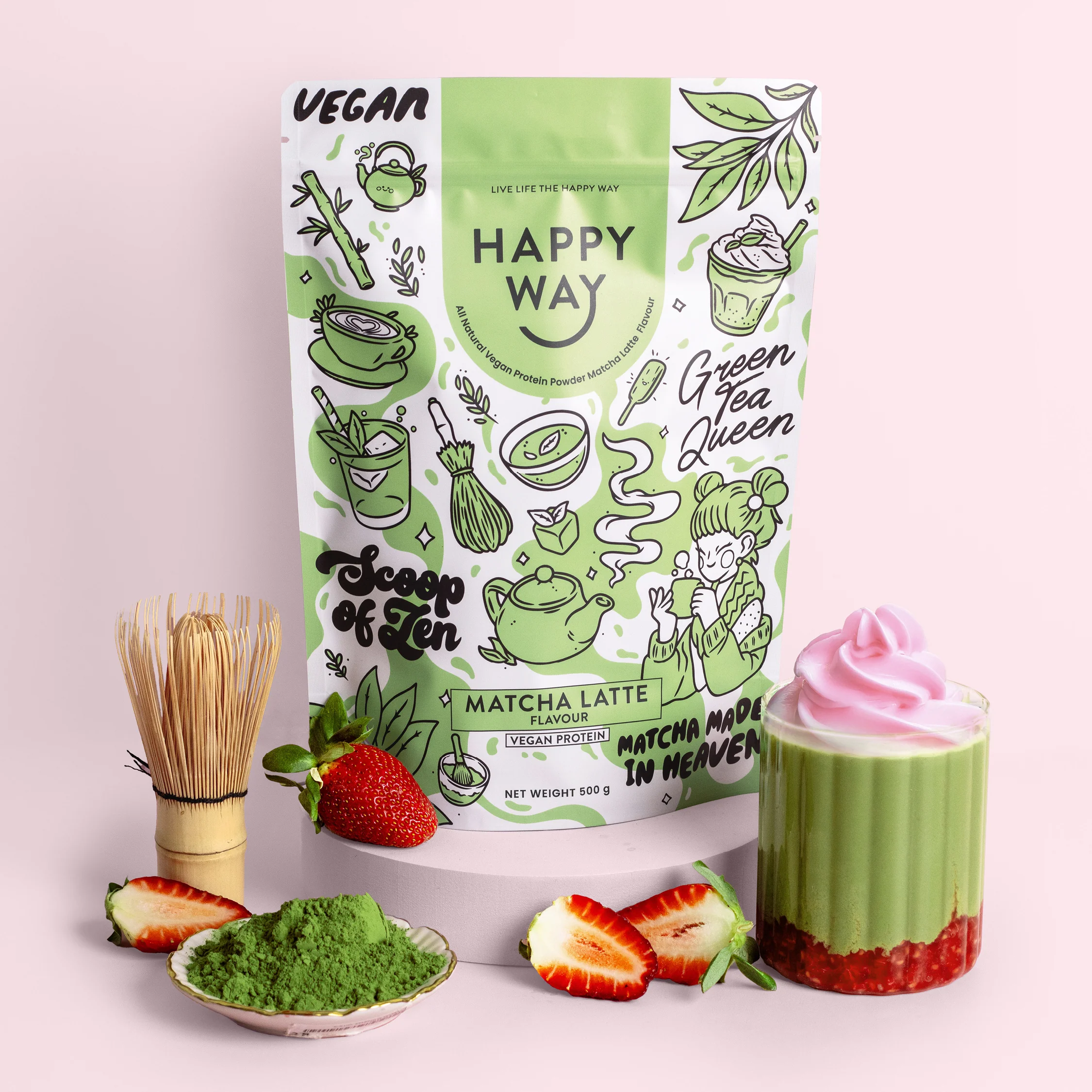 Matcha Latte Vegan Protein Powder 500g - Image 4