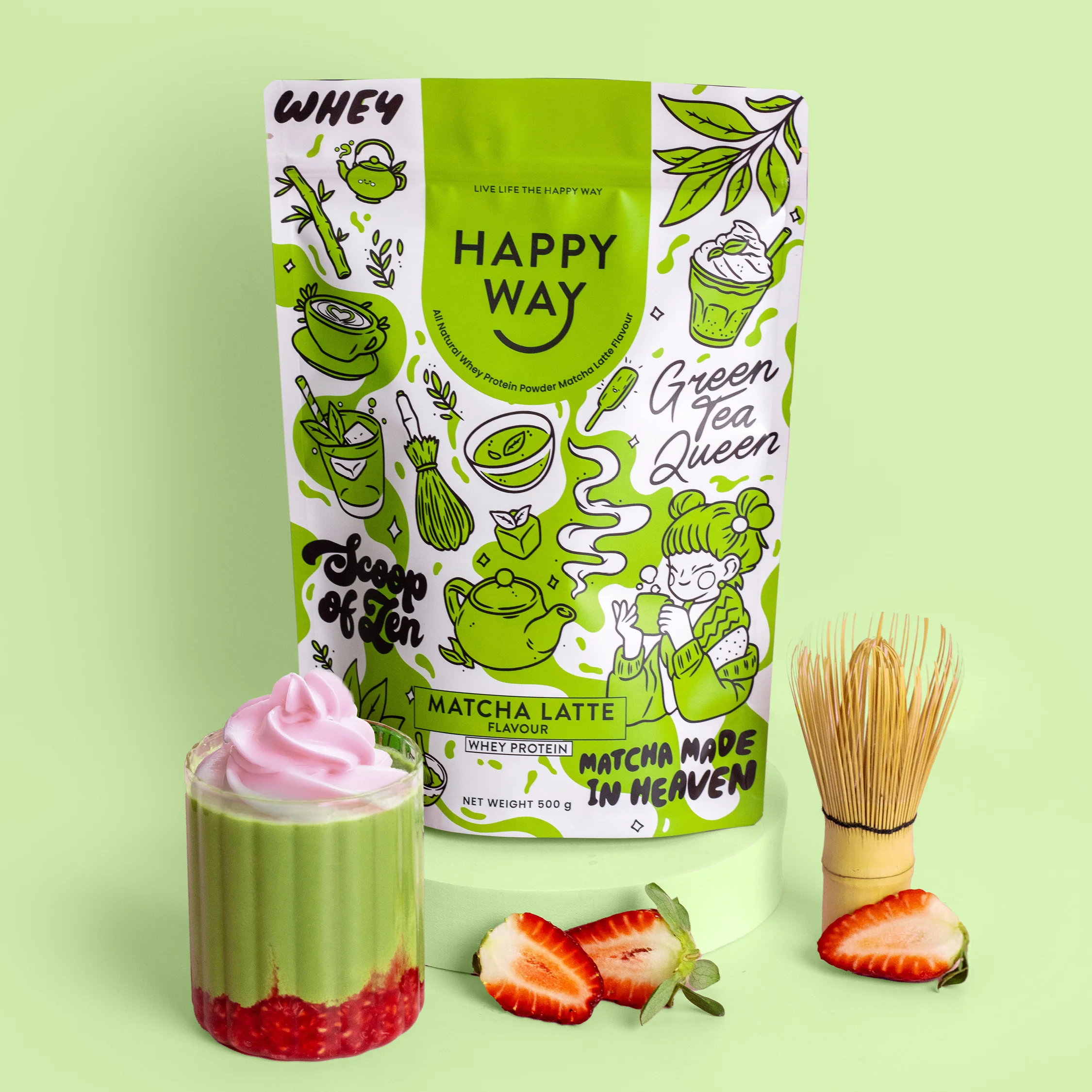 Matcha Latte Whey Protein Powder 500g - Image 4