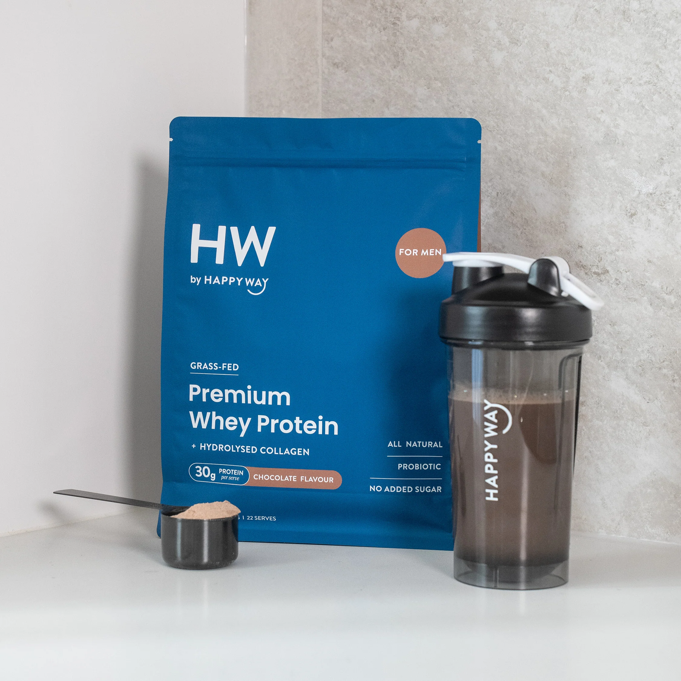 Men's Chocolate Whey Protein Powder 900g - Image 3