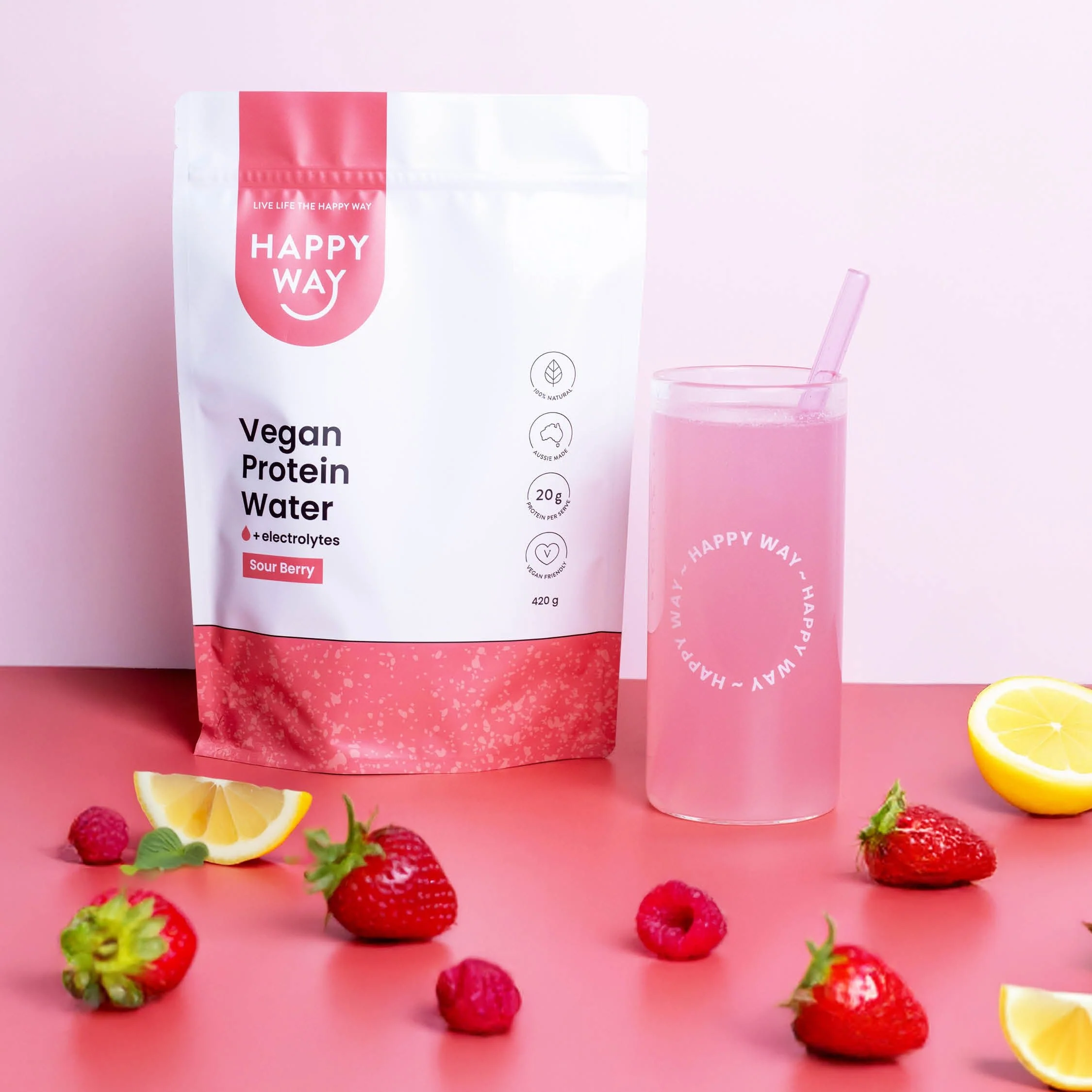 Sour Berry Vegan Protein Water Powder 420g - Image 3