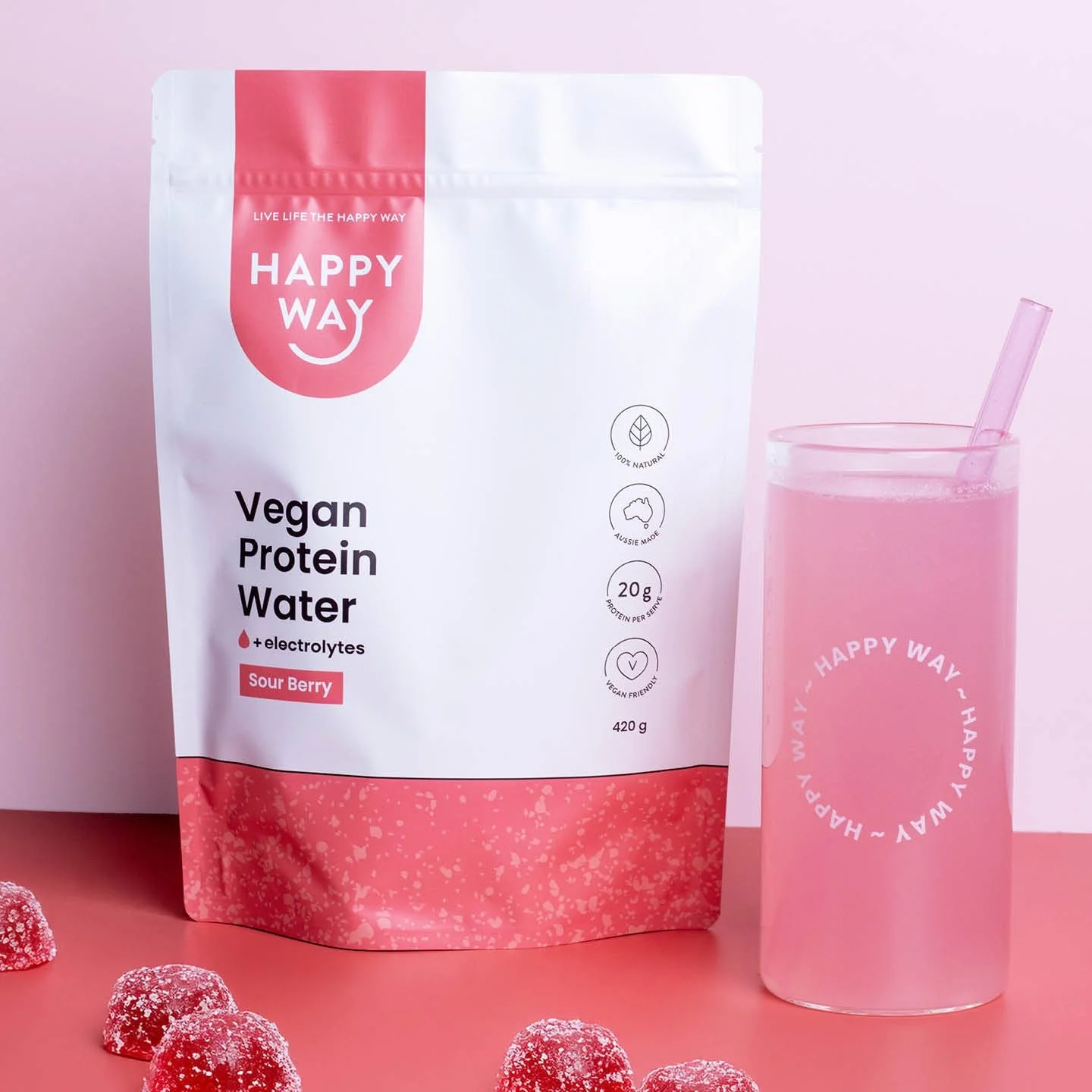 Sour Berry Vegan Protein Water Powder 420g - Image 5