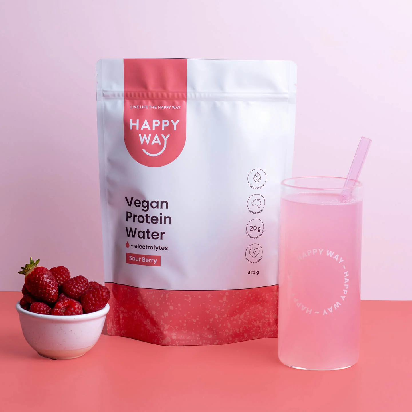 Sour Berry Vegan Protein Water Powder 420g - Image 7