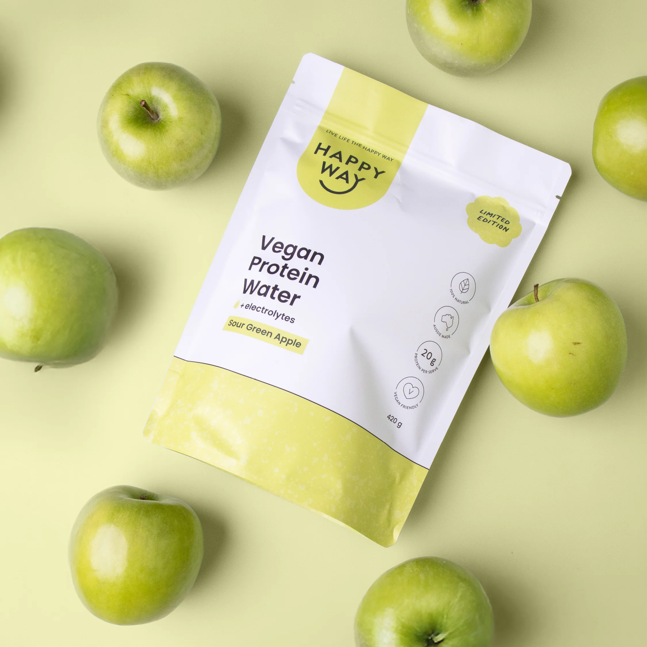 Sour Green Apple Vegan Protein Water Powder 420g - Image 4