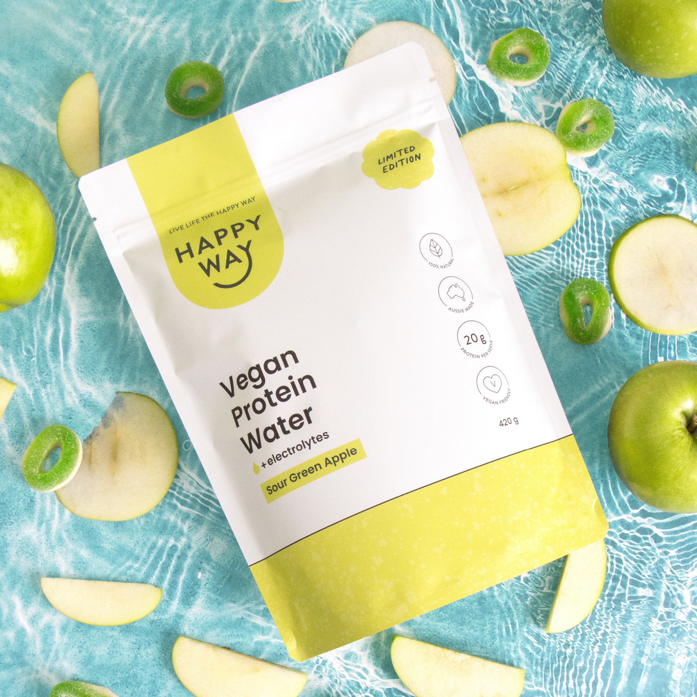 Sour Green Apple Vegan Protein Water Powder 420g - Image 5